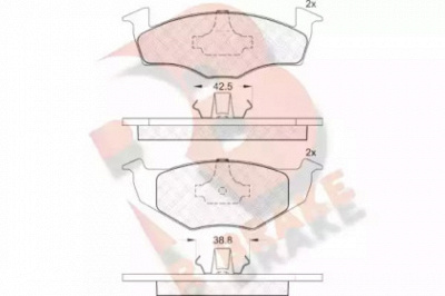 R BRAKE rb1178 -  Комплект тормозных колодок, дисковый тормоз